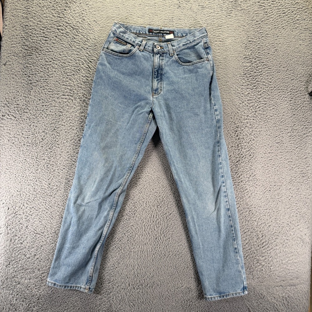 Vintage DKNY Jeans Womens 12 Blue Cotton Denim Tapered Leg Workwear Retro USA